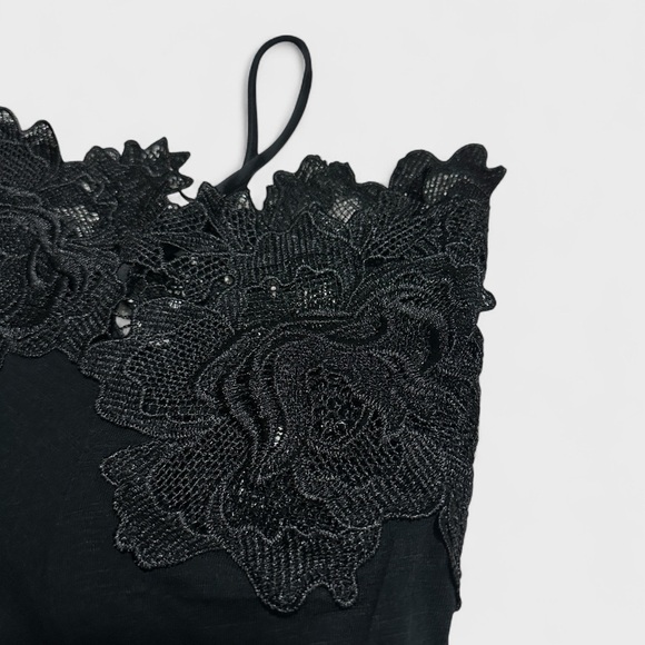 Anthropologie Meadow Rue Top Womens Medium Cold Shoulder Lace Accent Blouse Boho - Picture 14 of 14